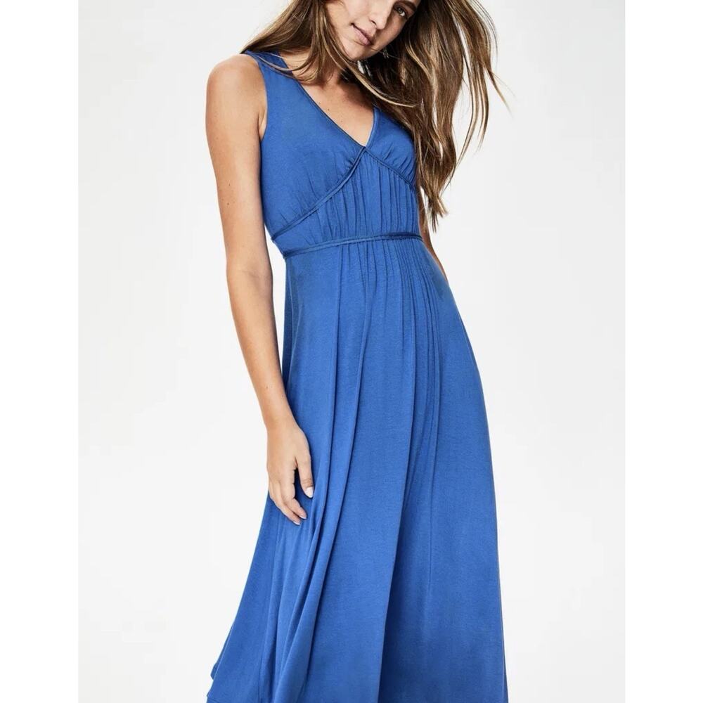 Boden Elina Jersey Midi Dress 4 Long Royal Blue (Flawed)